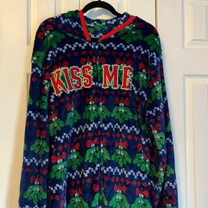 Holiday time Mistletoe adult onesie